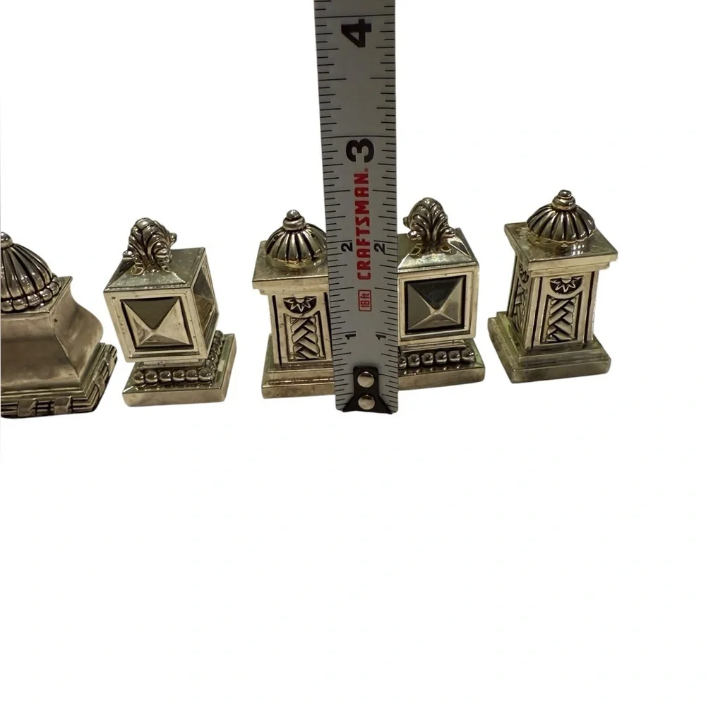 Bombay Co. Set of 5 Of Silver Plated Mini Salt And Pepper Shakers No Box